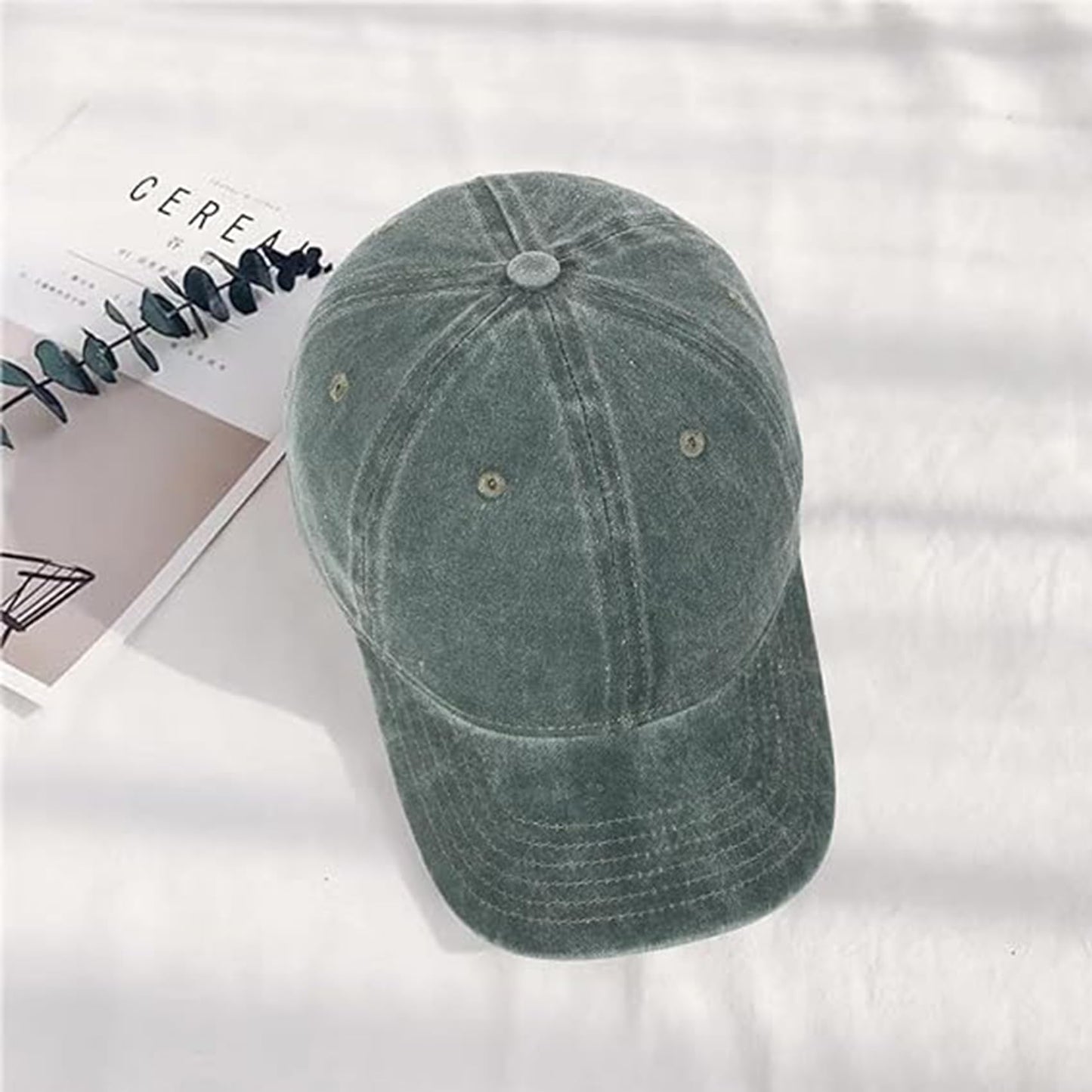 6 Pack Distressed Baseball Cap Washed Cotton Dad Hat for Men Women Black