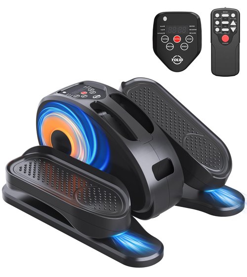 Under Desk Elliptical Machine,Portable Seated Pedal Exerciser with 12 Adjustable Speeds & Remote Control, Elliptical Exercise Machine for Seniors As Seen On TV