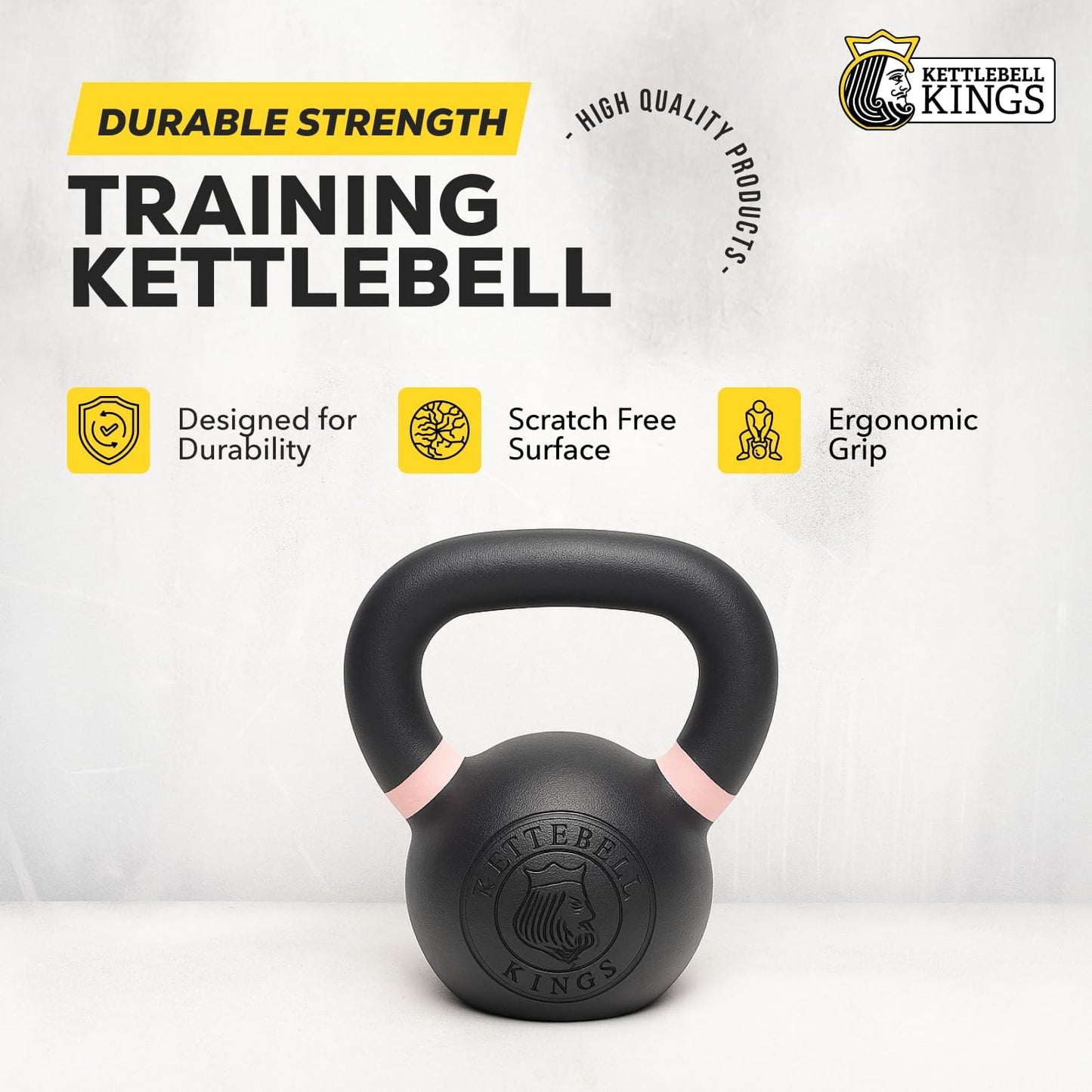 Powder Coated Kettlebell Weights 5-90 LB | Durable Gym Equipment for Strength Training