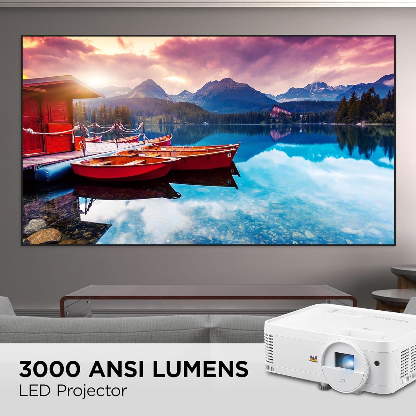 Viewsonic LS510WH-2 3000 Lumens WXGA Laser Projector with Wide Color Gamut and 360-Degree Orientation for Business and Education