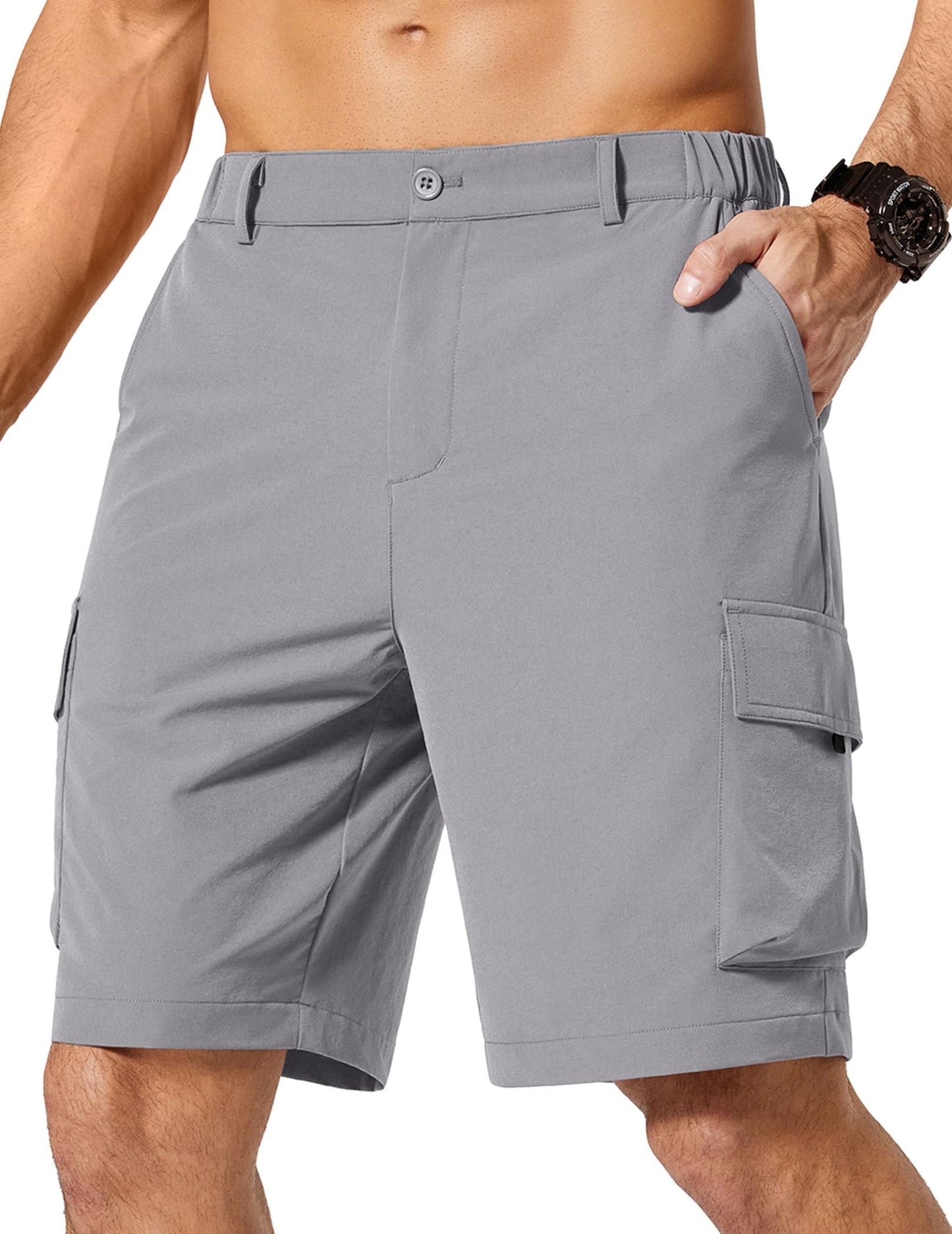COOFANDY Mens Shorts Casual Hiking Cargo Shorts Lightweight Quick Dry Fishing Golf Shorts Men 9 Inch Inseam