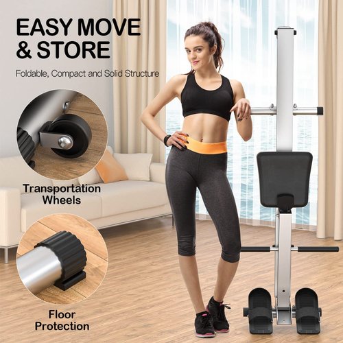 Rowing Machine for Home Use, LUBBYGIM Rowing Machine Foldable Rower with LCD Monitor - Hyper-Quiet & Smooth - 2025 Upgraded Version with 300LBS Loading Capacity