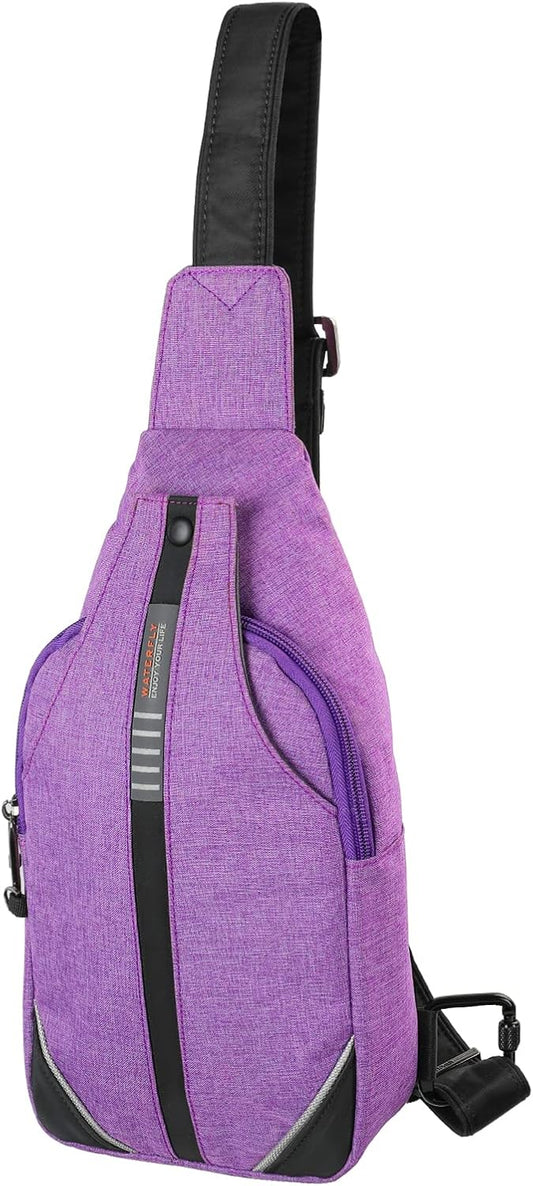WATERFLY Small Crossbody Sling Backpack Anti Theft Backpack for Traveling Chest Bags for Men&Women Multipurpose Casual Daypack Hiking Shoulder Bag (Black)