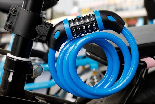 Bike Lock Bicycle Lock Chain ，5-Digit Combination Lock Core Steel Wire Bike Lock Security&Portable Bicycle Locks,1.1m x 1/2 inch (Orange)