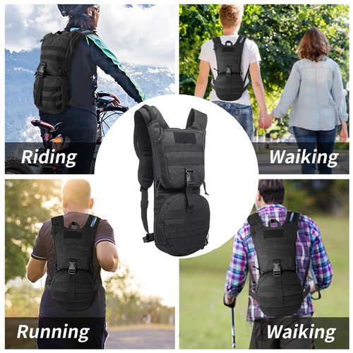 Tactical Molle Hydration Pack Backpack Running Hydration Vest Adjustable Shoulder Strap Water Backpack for Cycling, Hiking, Running, Climbing, Hunting, Biking (Green)