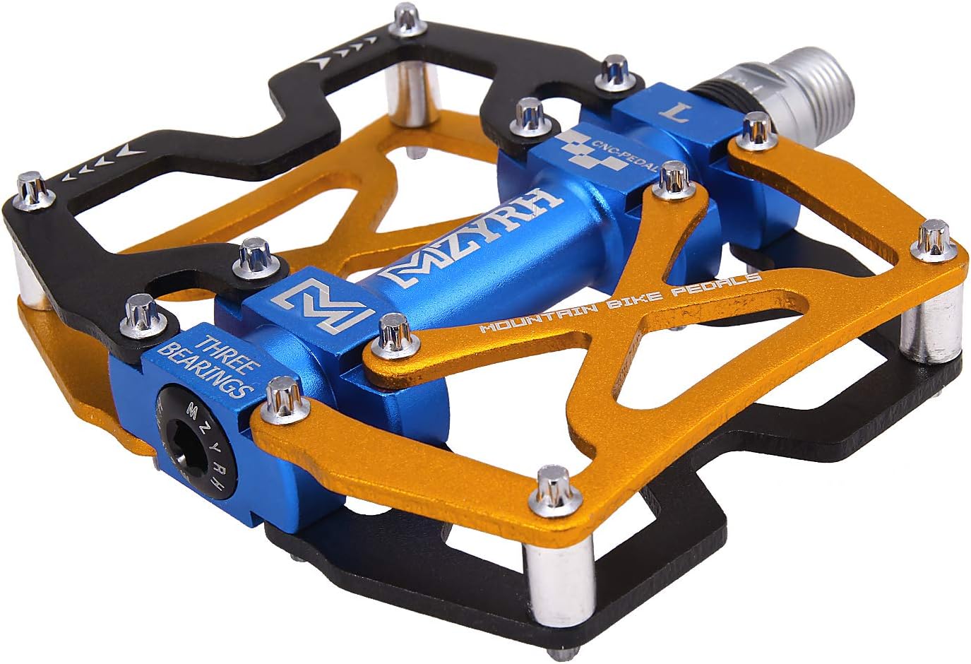 Mountain Bike Pedals, Ultra Strong Colorful CNC Machined 9/16" Cycling Sealed 3 Bearing Pedals
