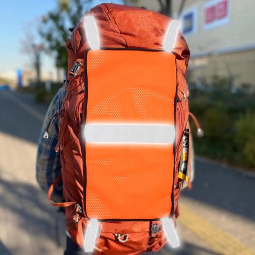 Lxmxgk Blaze Orange Safety Panel, Blaze Orange Mesh Safety Panel with Reflective Strips, Lightweight High Visibility Hunting and Outdoors Safety Panel for Backpacks, Tents, Blinds, and Gear