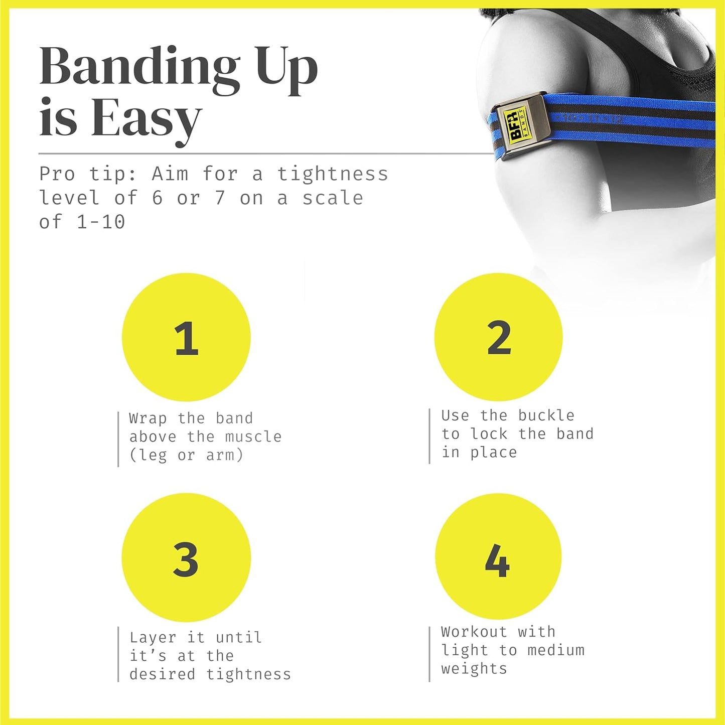 PRO Blood Flow Restriction Bands for Arms, Legs & Glutes Occlusion Training, Help Gain Muscle Without Heavy Weight Lifting, Quick-Release Strong Elastic Strap for Men & Women
