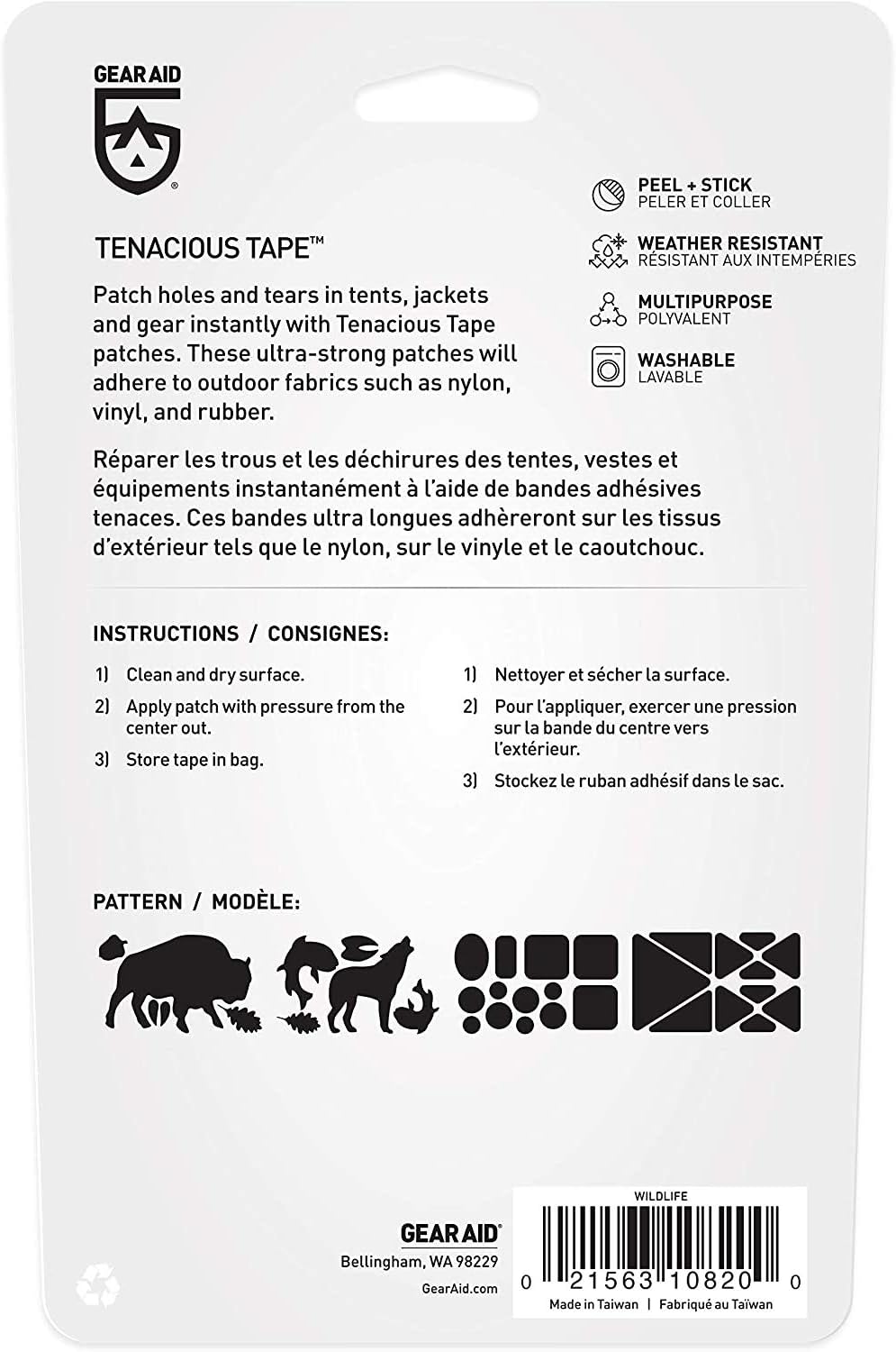 GEAR AID Tenacious Tape Gear Patches for Jacket Repair