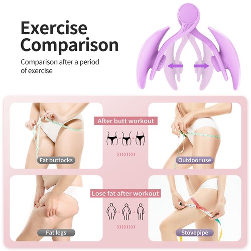 ZONRIBIN Thigh Trainer, Inner Thigh Exerciser, Pelvic Floor Muscle Training, Home Workout Equipment (Purple)