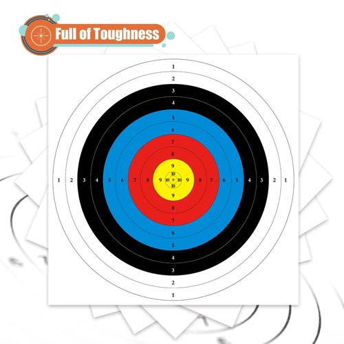 MOLFUJ Archery Targets Paper, 20pcs/50pcs Bow and Arrow Targets for Hunting Backyard, Archery Target Practice Accessories(10 Rings,16x16in)
