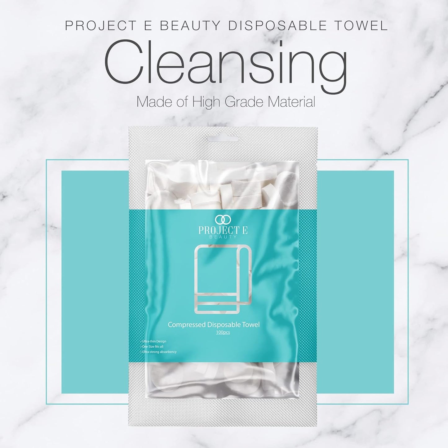 100pcs Disposable Cotton Compressed Towel by Project E Beauty | Cotton Coin Towel | Soft & Absorbent | Portable for Travel, Outdoors & Camping | Sports Gym & Beauty Salon (100, Compressed Towel)