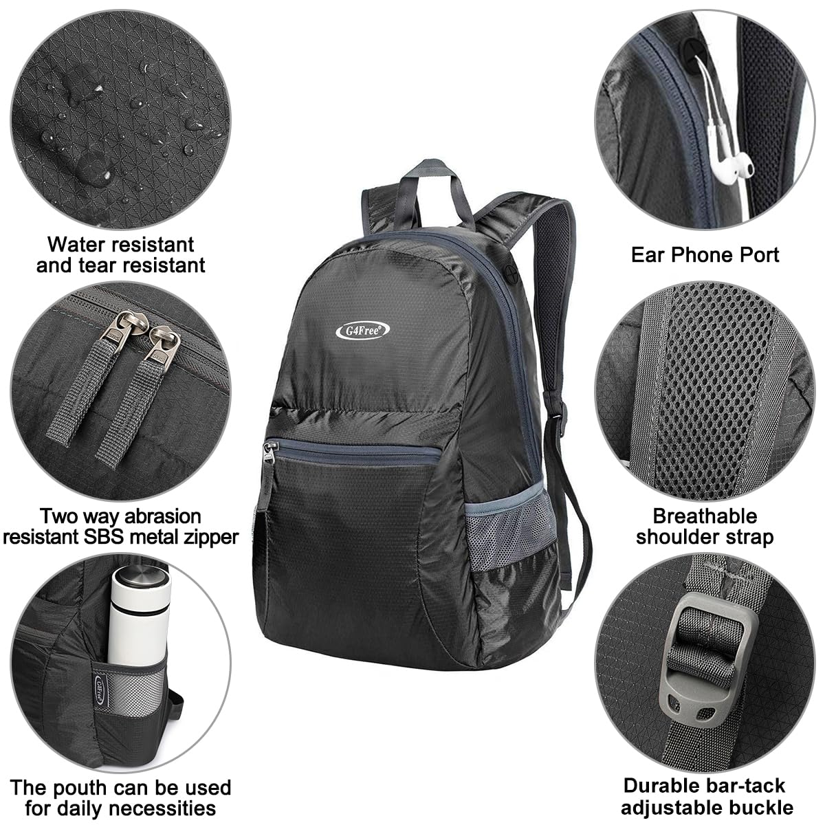 G4Free 20L Lightweight Packable Backpack+24L Lightweight Packable Hiking Backpack