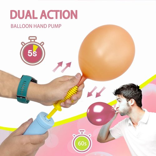 WARMGBOXCO Balloon Hand Pump,Balloon Pump Hand Two-Way Dual Action,Air Pump for Balloons for Birthday Party Decorations, Portable Hand Pump for Balloons. (Pack of 2)