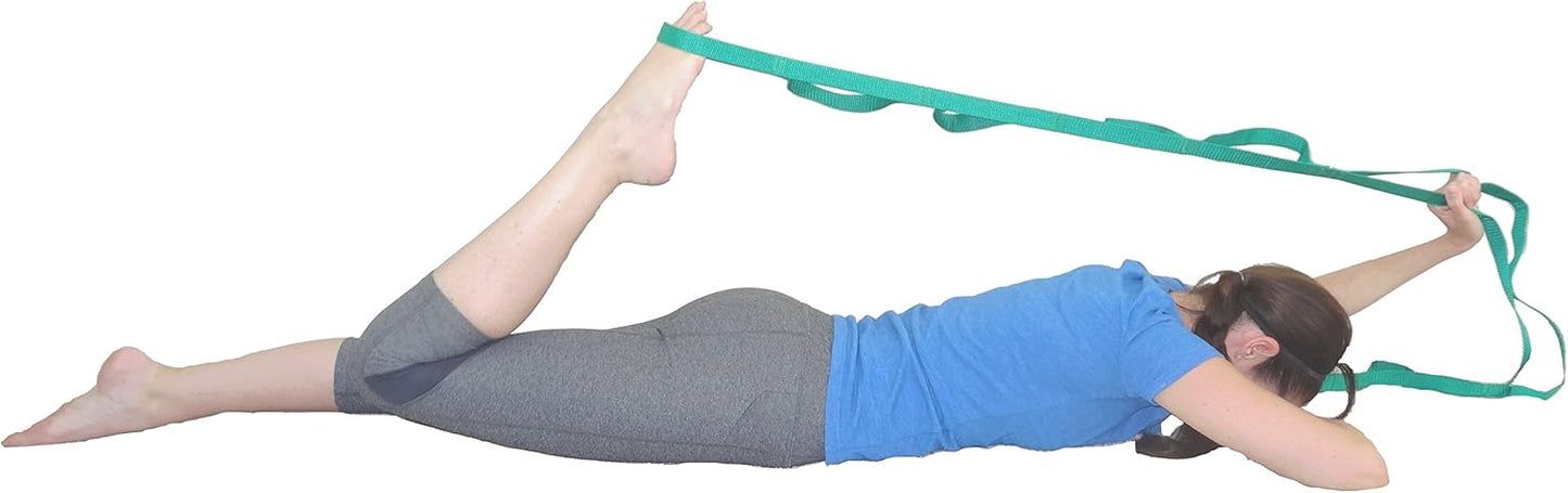 Physical Therapy Stretch Strap by Morning Sky - 10-Loop 73-inch Rehab Strap with Instructional Guide for Rehab, Stretching, Yoga.