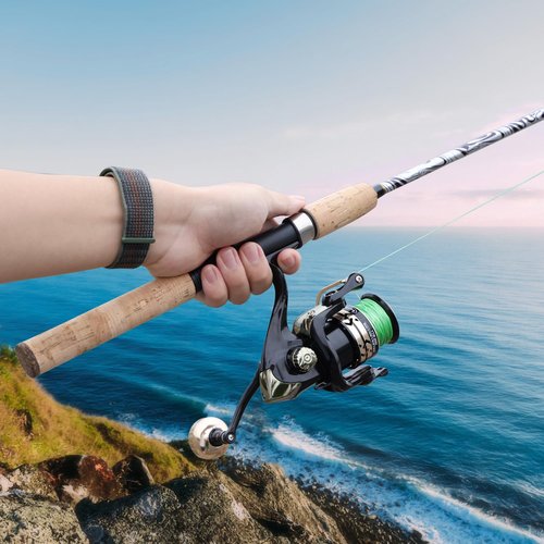 Sougayilang Reel and Fishing Rod Combo, Fiberglass Fishing Pole with Durable P-Cork Rod Handle, Lightweight Graphite Frame- 5'6" with 1000 Reel
