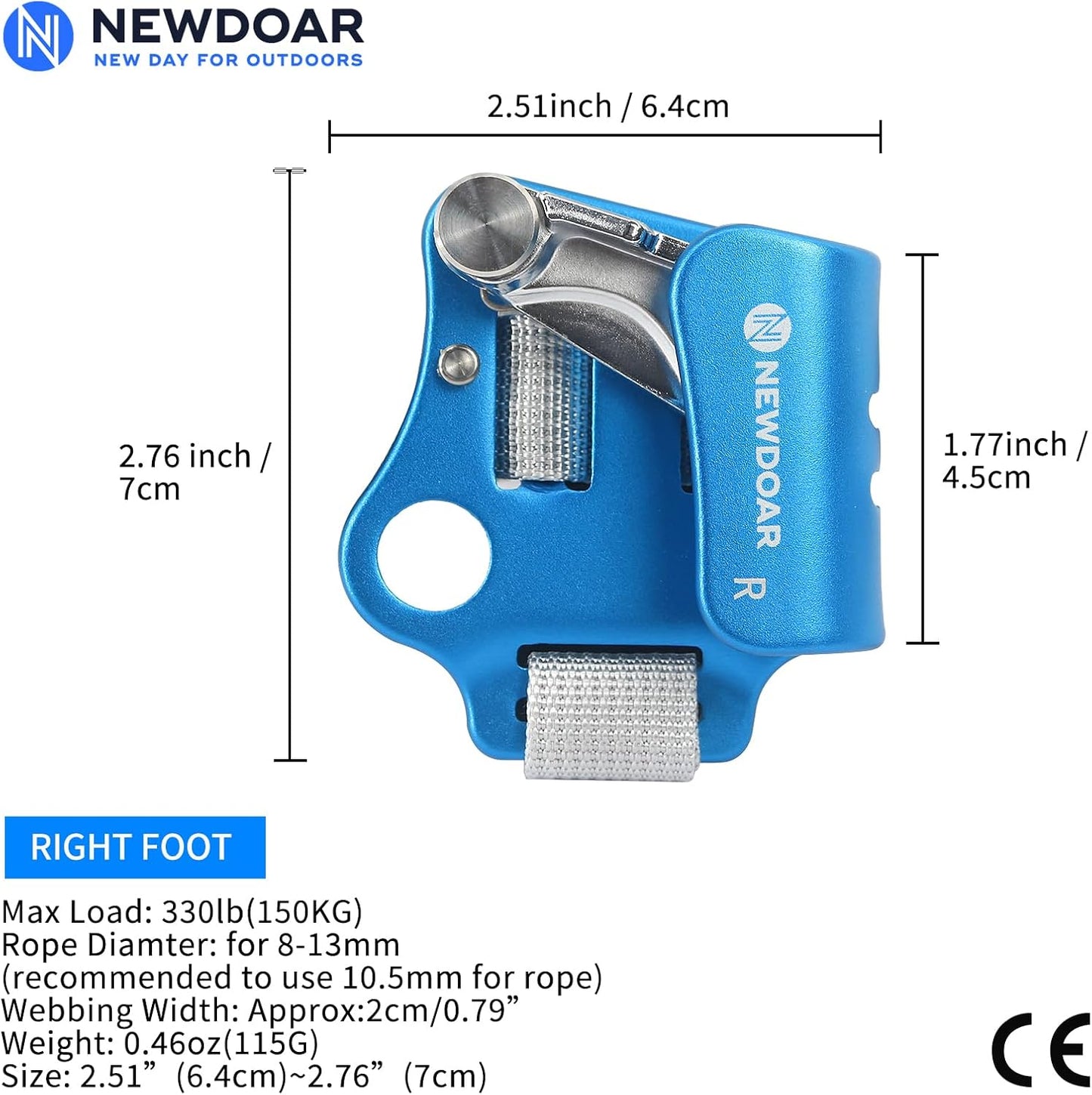 NewDoar Foot Ascender Riser Rock Climbing Mountaineering Equipment Climbing Device