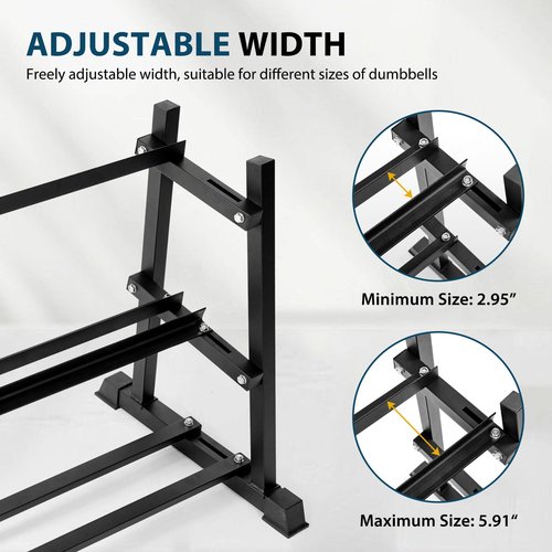 Bongkim Dumbbell Rack, Weight Rack for Home Gym, 3 Tier Weight Plate Rack for Dumbbells and Kettlebells, Dumbbells Weights Rack for Home 1100LBS
