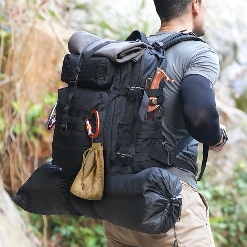 CamGo Tactical Dump Bag Molle Mesh Pouches Lightweight Range Compact Micro Drawstring Foraging Roll Up Foldable Recovery Ar Mag Tool Pack EDC Drop Net Storage Belt Bag (#01-Army Green)