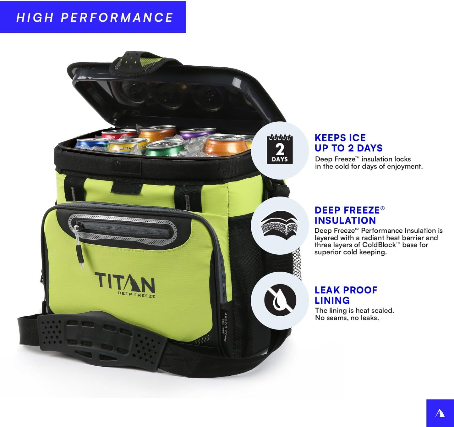 Titan by Arctic Zone 30 Can Zipperless Soft Cooler with HardBody Liner