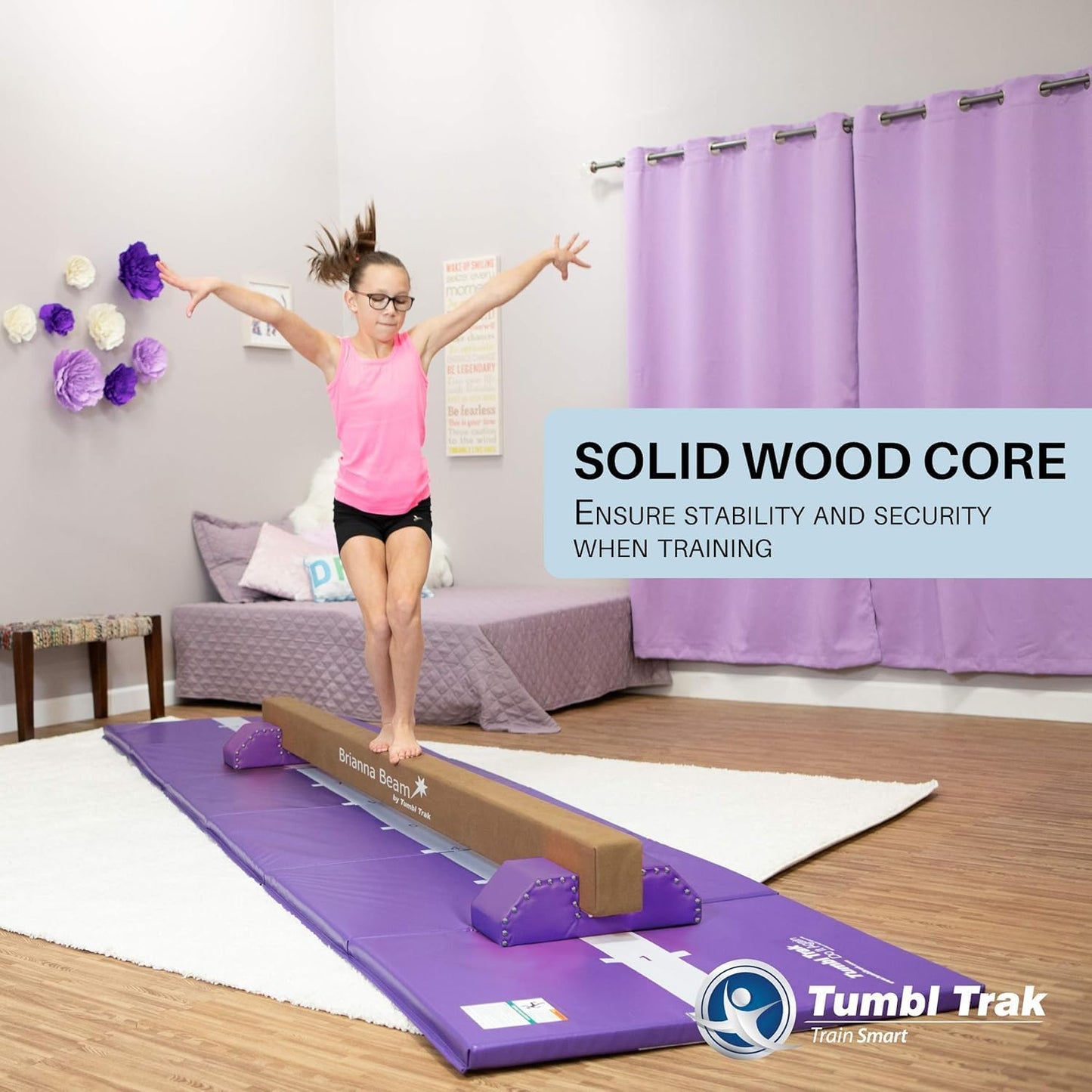 Tumbl Trak Brianna Balance Beam, Suede