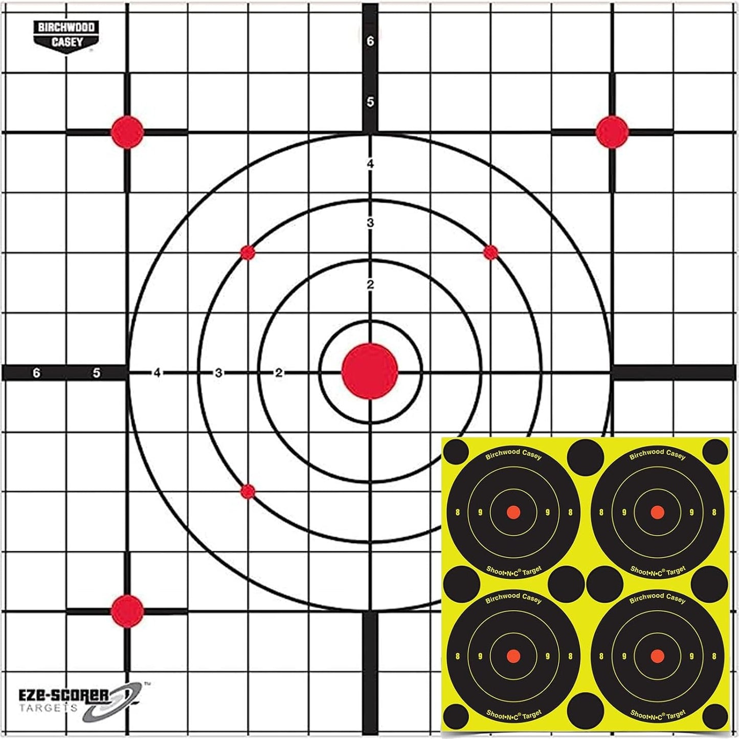 Birchwood Casey 12" Eze-Scorer Sight-in Practice Shoot-Up Brilliant White Paper Targets for Indoor and Outdoor Use