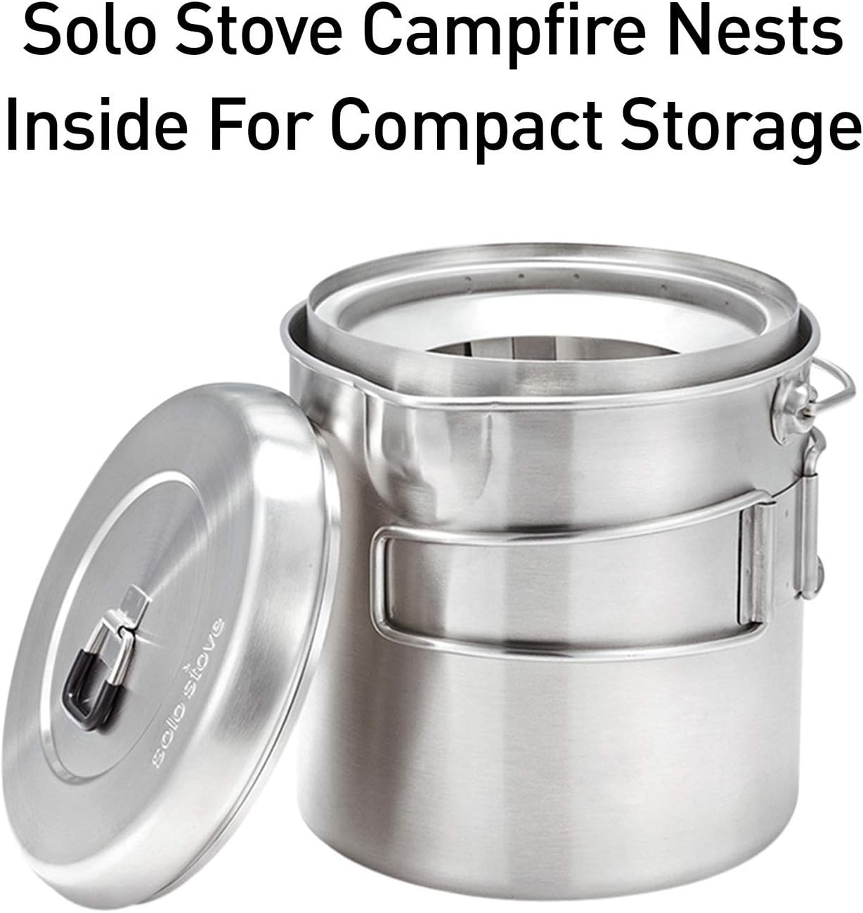 Solo Stove 2 Pot Set: Stainless Steel Companion Pot Set for Solo Stove Campfire. Great for Backpacking, Camping, Survival