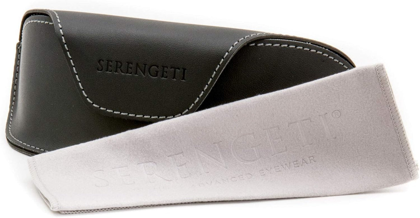 Serengeti Summit Drivers Wrap Around Sunglasses for Men - Lightweight and Comfortable Matte Black Men’s Sunglasses With Mineral Glass Lenses and Photochromic UV Protection