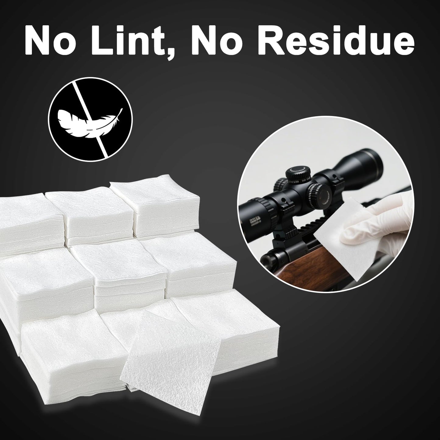 900 PCS Gun Cleaning Patches, 2x2 Inch Square Lint-Free Cotton Pads for 9mm, Rifle, Shotgun & Firearm Maintenance - High Absorbency Gun Cleaning Wipes, Cloth, Pads with Storage Case