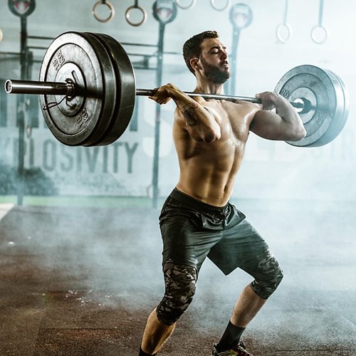 MAYCAN Olympic Barbell straight Bar, 7FT Bearing Barbell Bar Comes with Two Spring Collars Suitable for Weightlifting, Hip Thrusts, Squats and Lunges