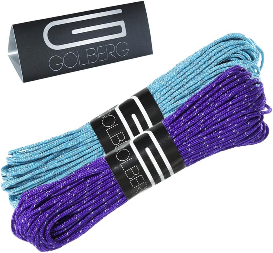 GOLBERG G 1.8mm Fluorescent Reflective 95lb Paracord – 20 Meters – Perfect for Guyline, Tent Rope, Camping, Hiking – (Reflective Neon Turquoise/Scarlet Red)