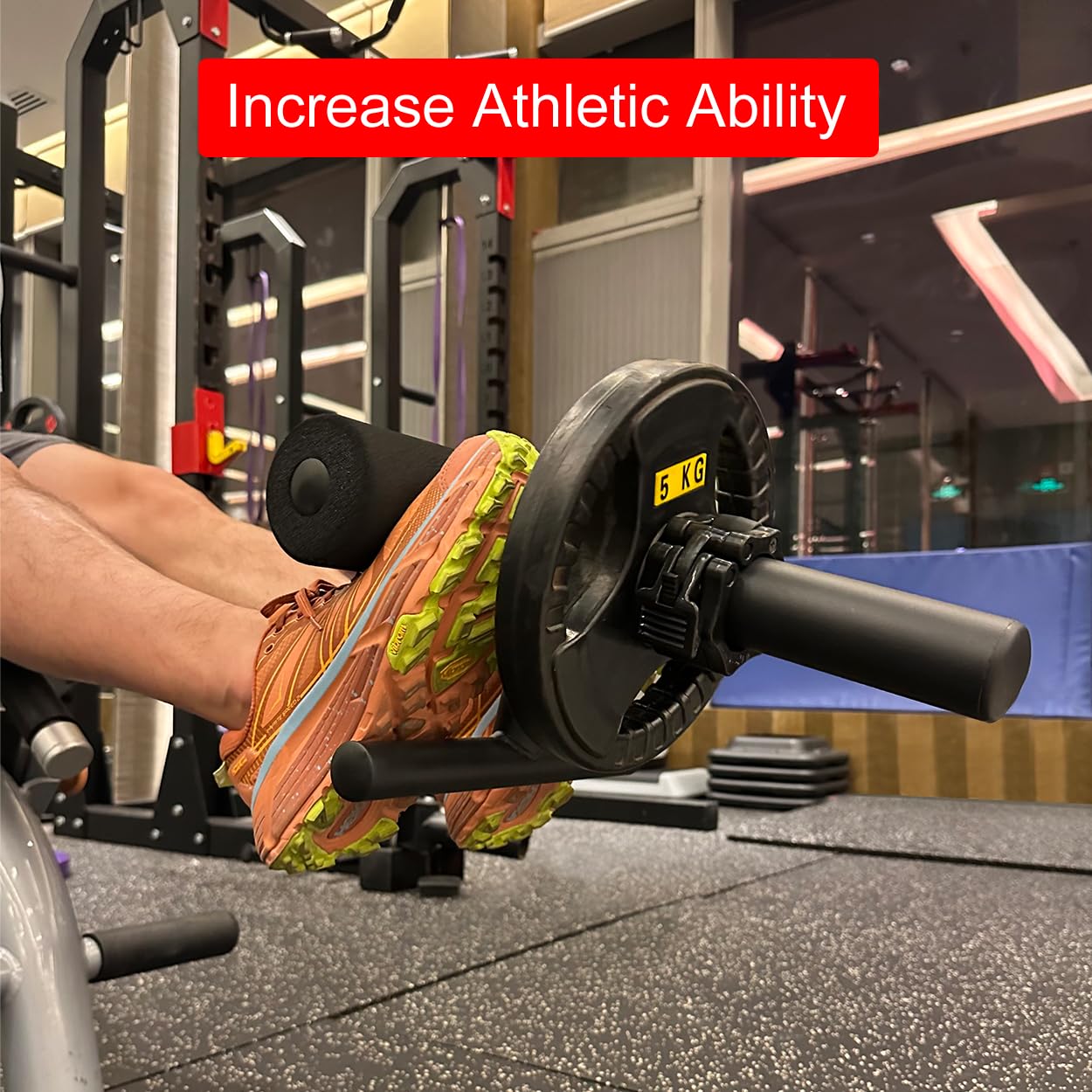 Tib Bar by SEWD – Tibialis Trainer for Calf and Shin Strength Training – Tibialis Anterior Training Equipment Fits 2" Weight Plates (Black)
