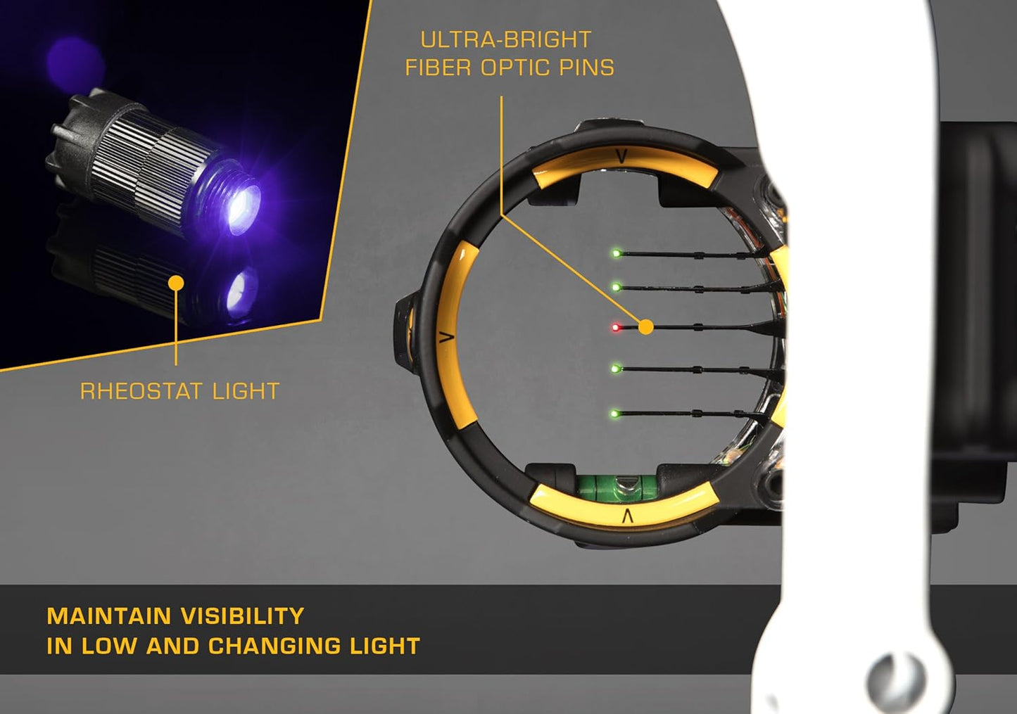 Trophy Ridge React H5 Bow Sight - 5 Pin Sight, Tool Less Windage and Elevation Adustability, 2nd Axis Leveling, Adjustable Click Light
