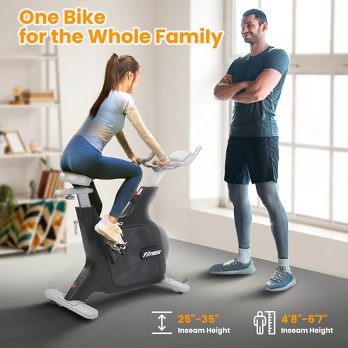 Quiet Electromagnetic Resistance Stationary Bike for Home, Excercise Bike with Wheels for Easy Mobility, Indoor Cycling Bike with Adjustable Comfortable Seat, 32 Levels of Adjustable Resistance, Black