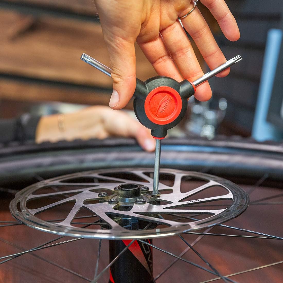 Feedback Sports | Fixed 3-Way Bicycle Torx Wrench Set | T25/T28/T30 | W/Dual Density Overmolded Rubber Grip