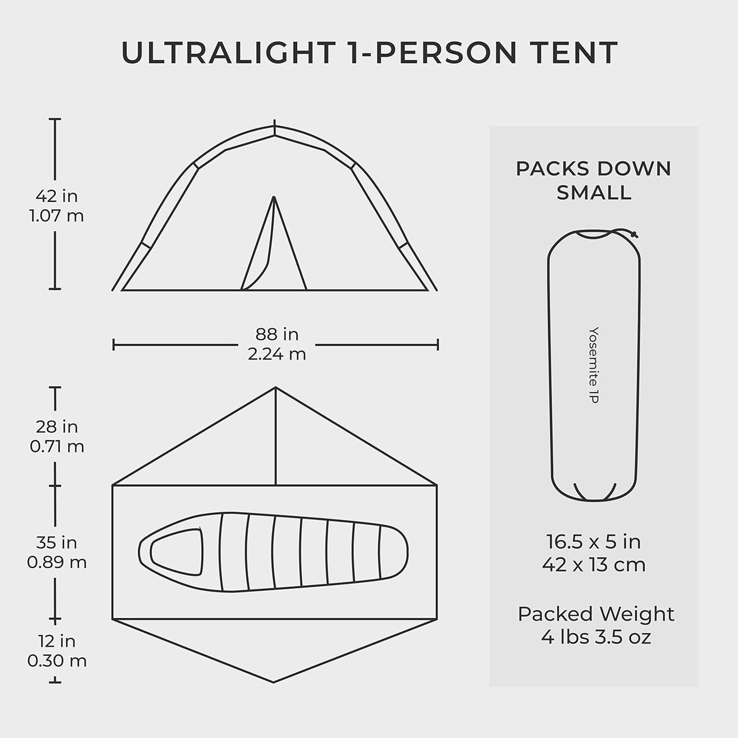 Hyke & Byke Yosemite Hiking & Backpacking Tent - 3 Season Ultralight, Waterproof Tent for Camping w/Rain Fly and Footprint - 2 Person - Lime Green
