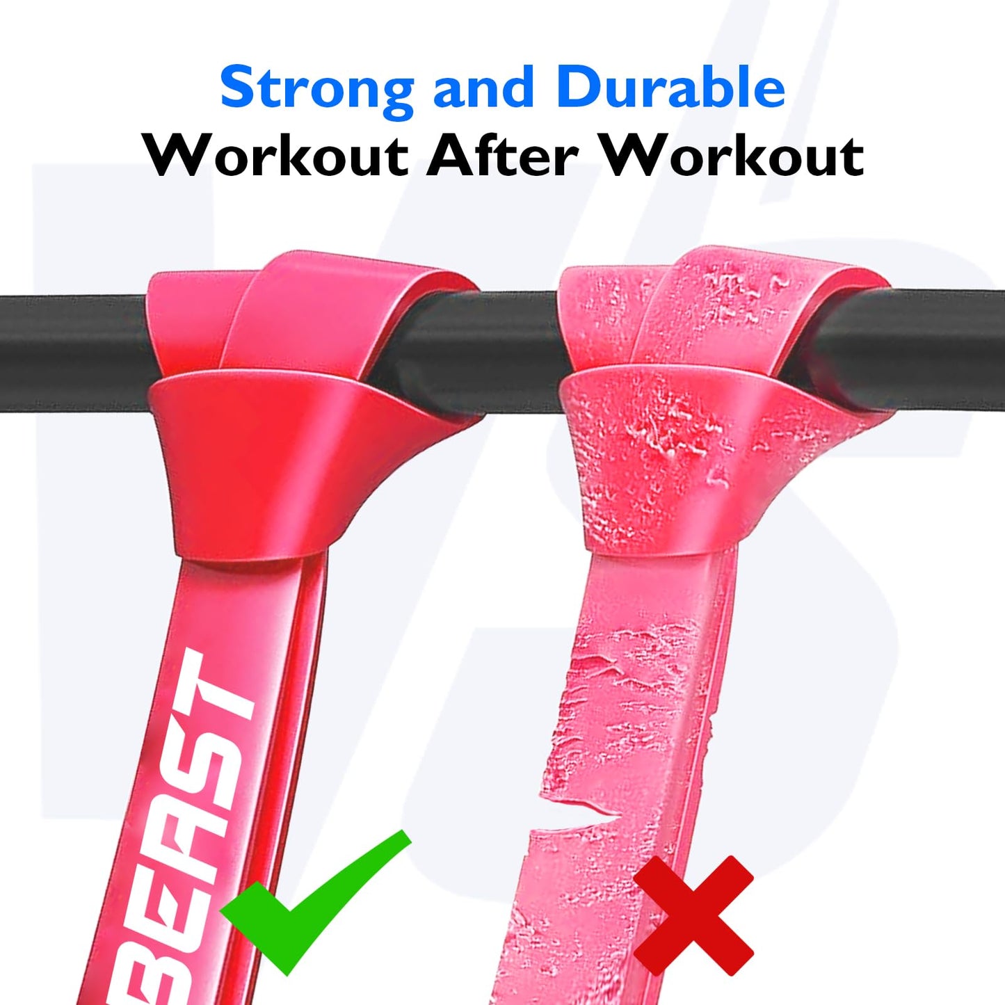 FitBeast Resistance Bands Set, 5 Different Levels, Pull Up Assist Bands for Strength Training, Crossfit, Powerlifting, Muscle Toning, Mobility Exercises, Full-Body Workout (Vibrant 5-125 lbs)