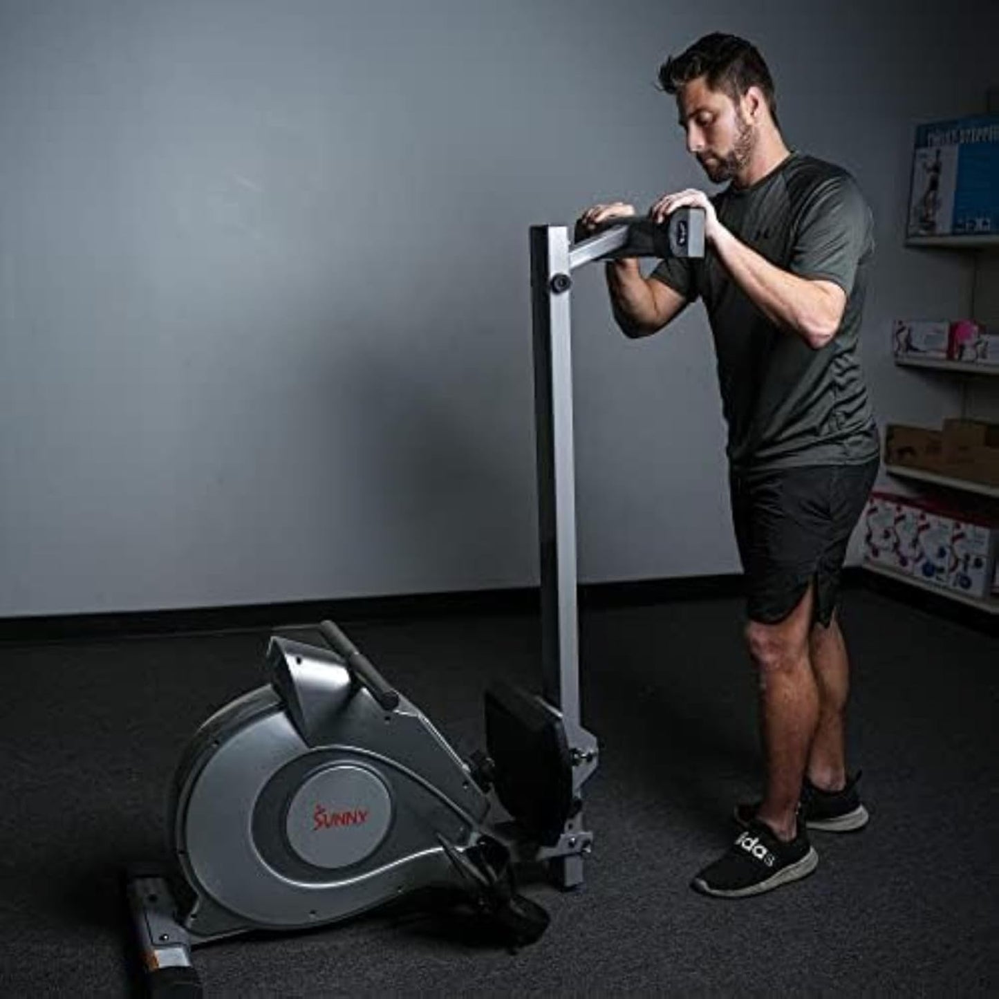 Sunny Health & Fitness Foldable Rowing Machine for Home - Full-Body Low-Impact Workout, Quiet Operation & Free SunnyFit App