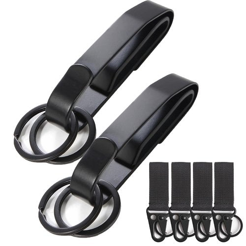 Duty Belt Key Holder, 2 Pcs Tactical Stealth Duty Key Ring Holder with 4 Detachable Keyring (2.25-Inch Max) and 4 D-Ring Hooks for Police Handcuff Fire agencies