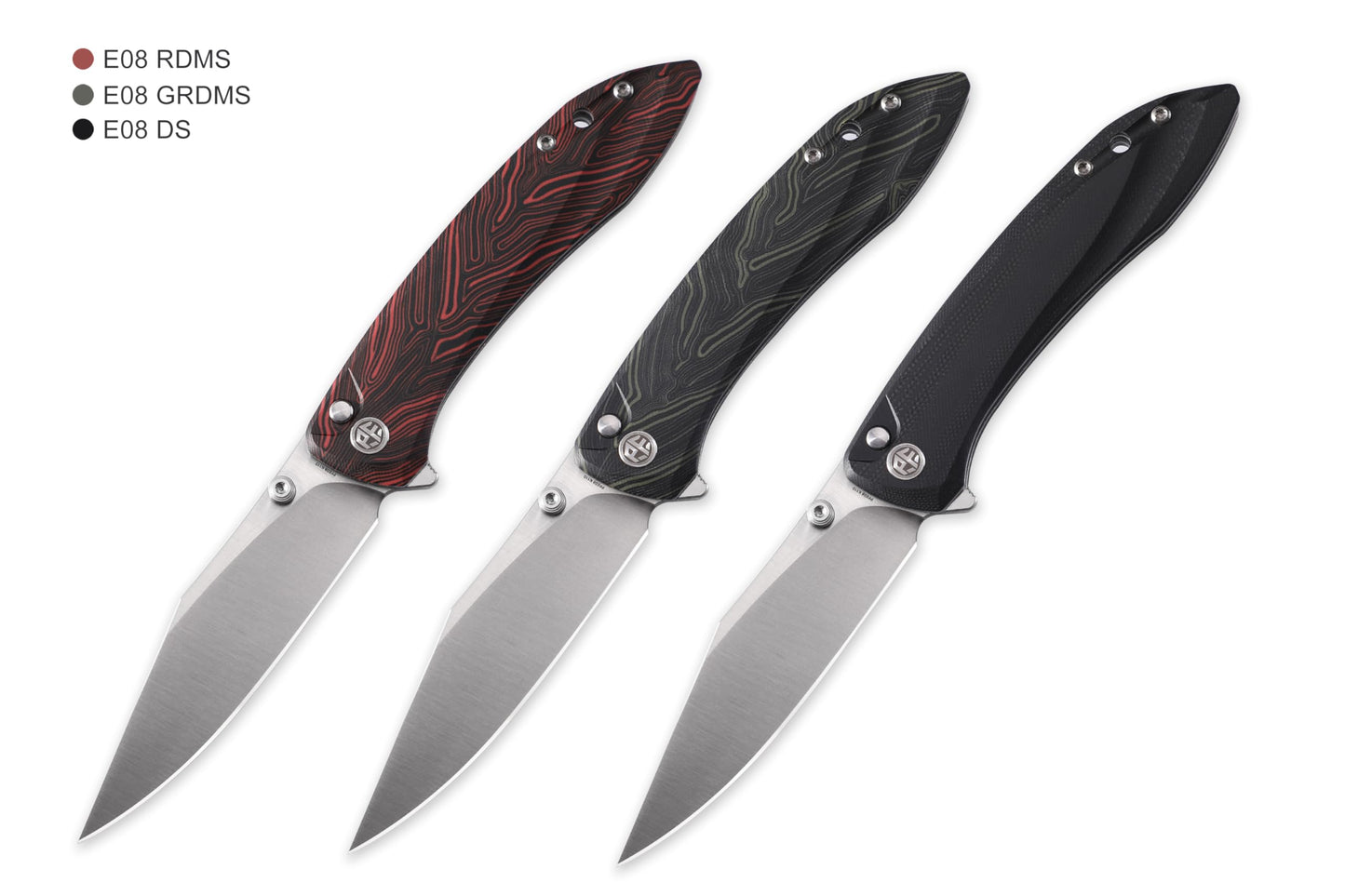 Petrified fish PFE08 Grow Folding Knife,3.62" K110 Satin Blade, 3.8oz G10 Handle Button Lock Pocket Knife for EDC (Black G10)