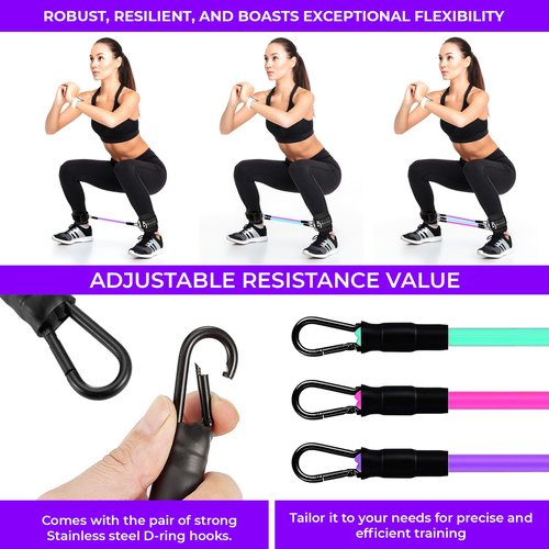 INTENT SPORTS Ankle Resistance Bands with Cuffs, Ankle Bands for Working Out, Leg Butt Workout Equipment for Kickbacks Hip Gluteus Training Exercises, Ankle Strap with Exercise Bands for Women