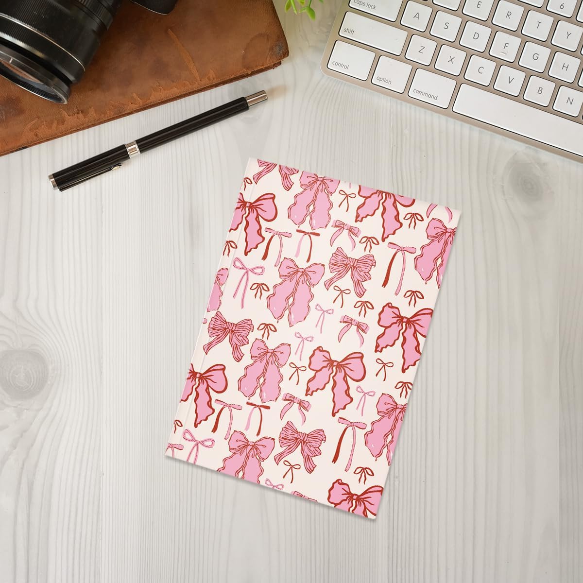 Pink Bow Notebook Journal, A5 Journal Notebook for Office Note Taking, 8.3 x 5.8 inch Writing Diary Subject Notebooks Planner, Travel Journaling-11