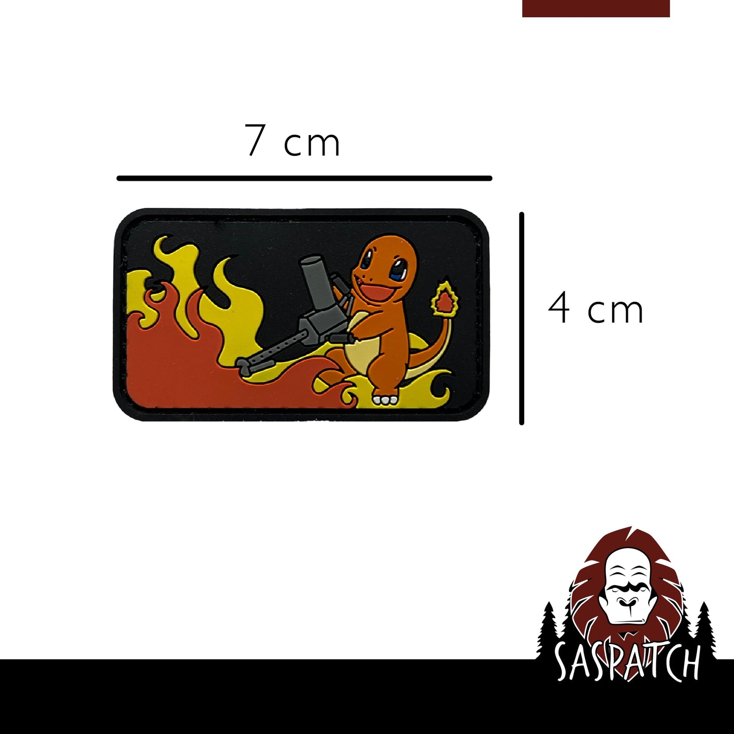 Fire Lizard with Flamethrower Tactical PVC Morale Patch | Hook & Loop Backing