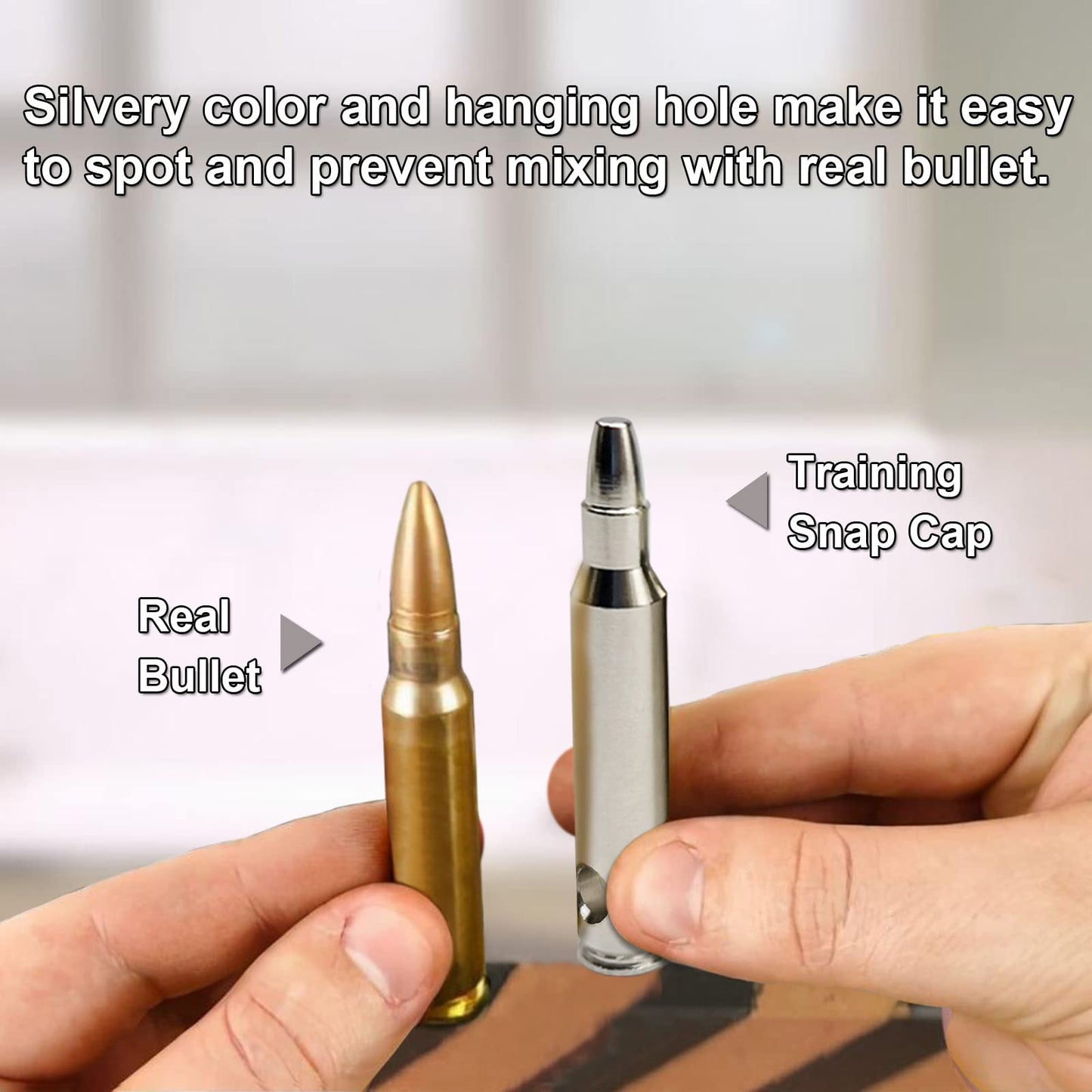 Angeebin Training Snap Caps for Dry Fire Training Dummy Rounds Practice Safe Loading Firing (223REM-10pcs)