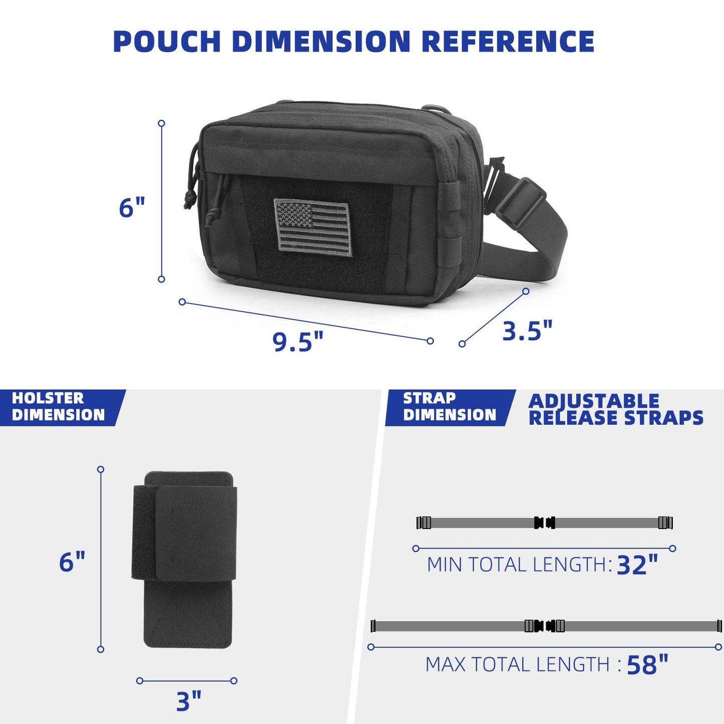 AMYIPO Tactical Chest Sling Pistol Bag for Men, Handgun Pouch Concealed Carry Military with Universal Pistol Holster Shoulder Bag