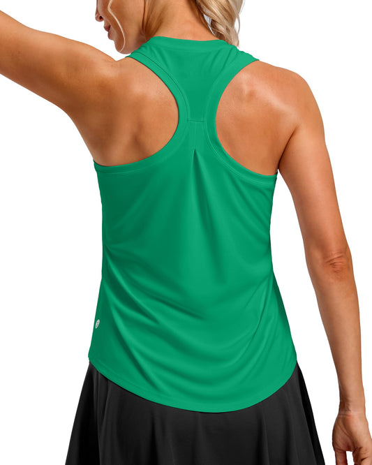 G Gradual Women's Workout Tank Tops Racerback Athletic Yoga Tops Loose Fit Sleeveless Running Gym Sports Shirts for Women(Green,XL)