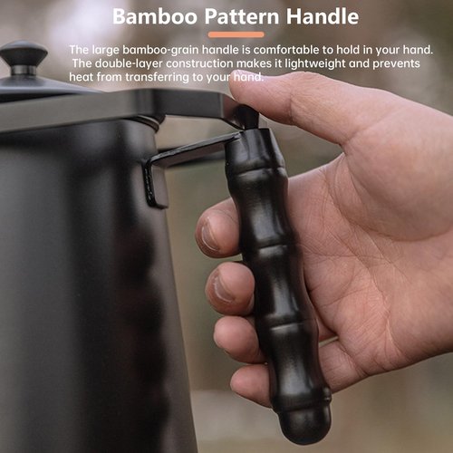 Campingmoon Camping Kettle Camp Tea Kettle Campfire Kettle for Open Fire Stainless Steel outdoor Camping Coffee Tea Pot for Boiling Water 1.5L