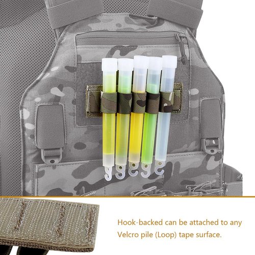 KRYDEX Chemlight Battery Holder Shot Shell Tray Pen Elastic Storage 5 Cells Hook & Loop Light Glow Stick Panel (Camo)
