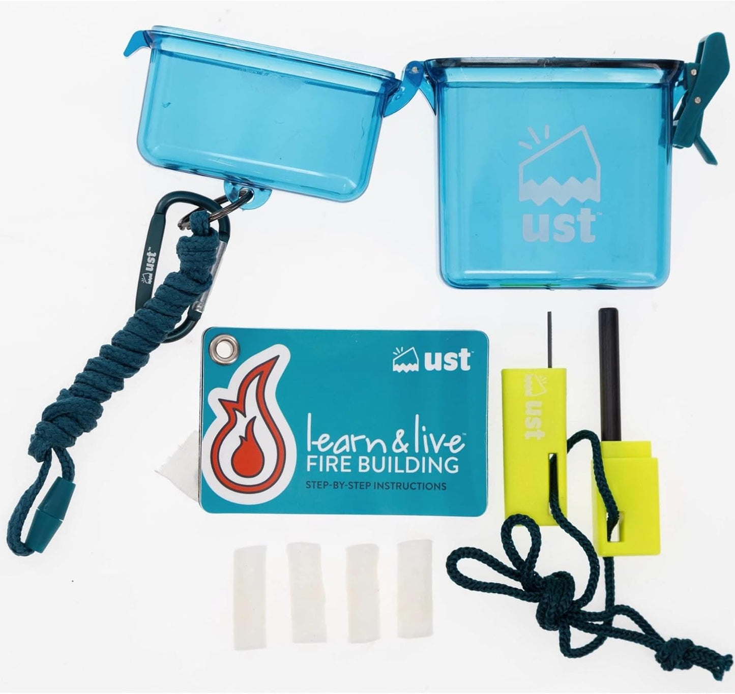 UST Learn & Live Outdoor Educational Kits with Waterproof Cards, Tools and Watertight Case for Hiking, Camping, Backpacking, Hunting and Outdoor Survival