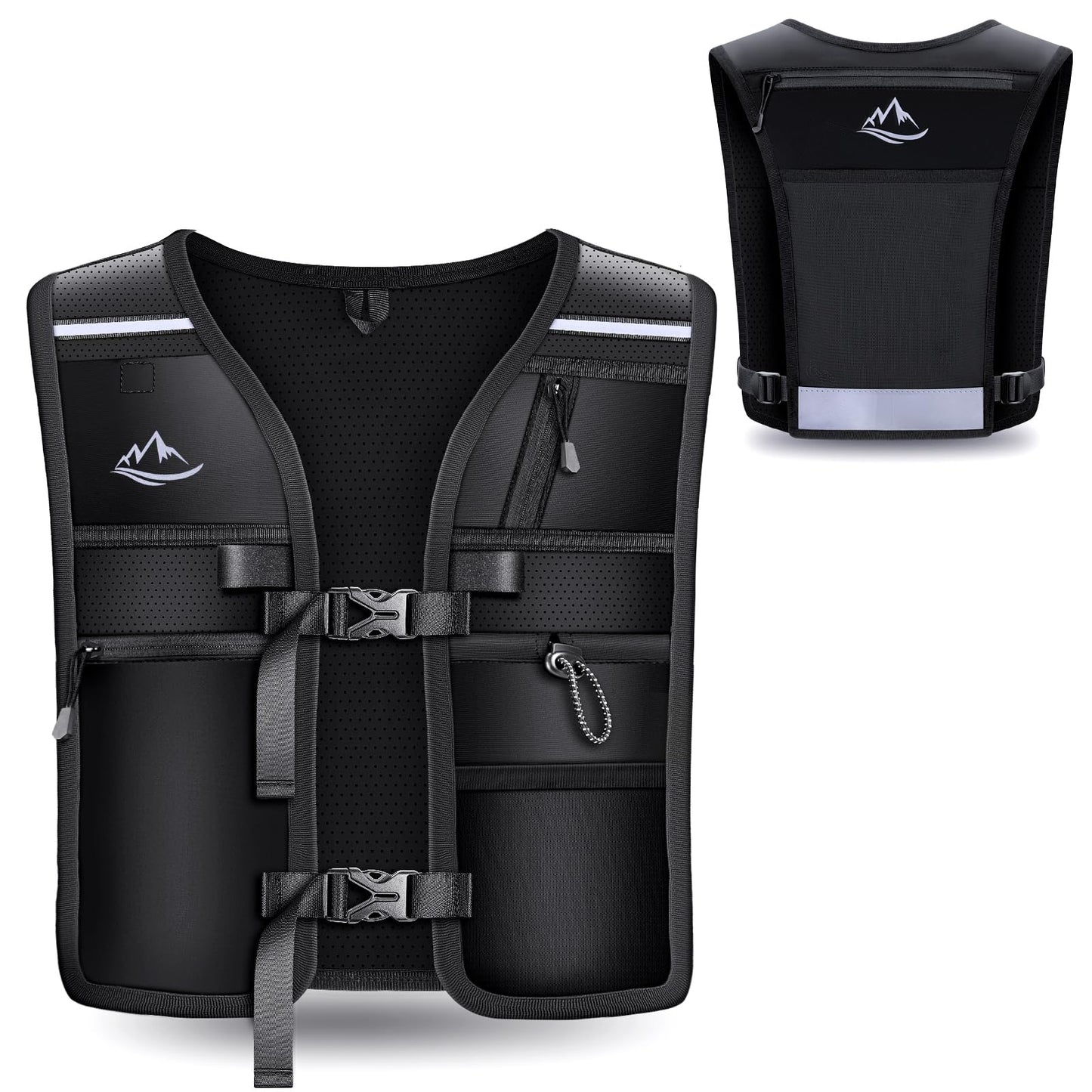 ISEYOU Running Vest for Women Men, Reflective Hydration Vest with Adjustable Waistband & Phone Pocket, Lightweight Breathable Running Water Vest for Jogging Hiking Trail Cycling and Marathon Race